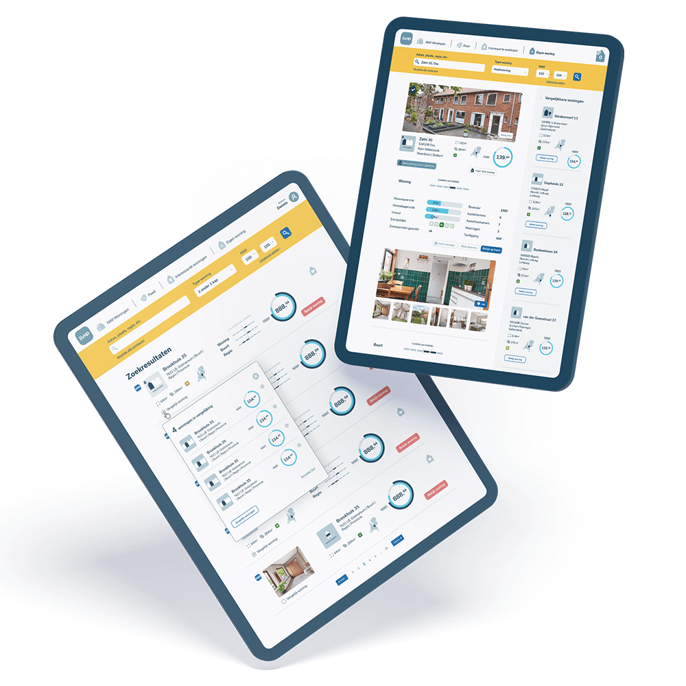 mobiele en desktop weergave voor het Livup platform
